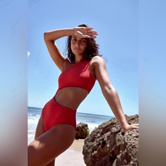 New! Beach Riot Celine one piece swimsuit red 24033 - Picture 5 of 15